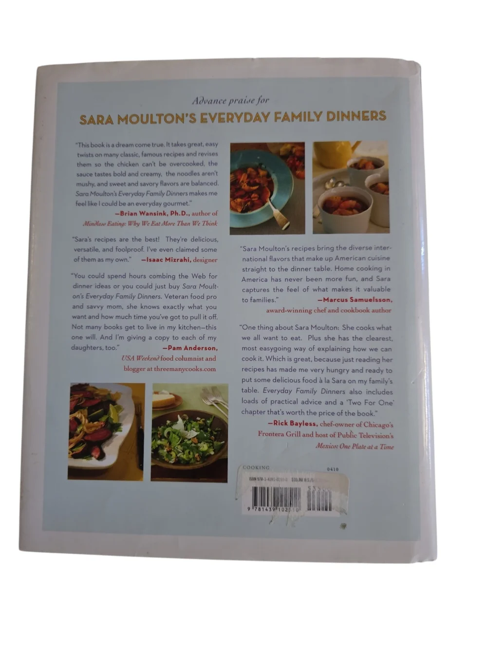 Sara Moulton's Everyday Family Dinners - Green Cover Hardback Cookbook